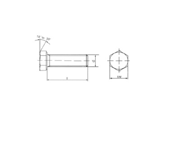 3/4''x2 1/2'' Çelik Cıvata 8.8 Siyah Tam Paso (5 Adet) - 1