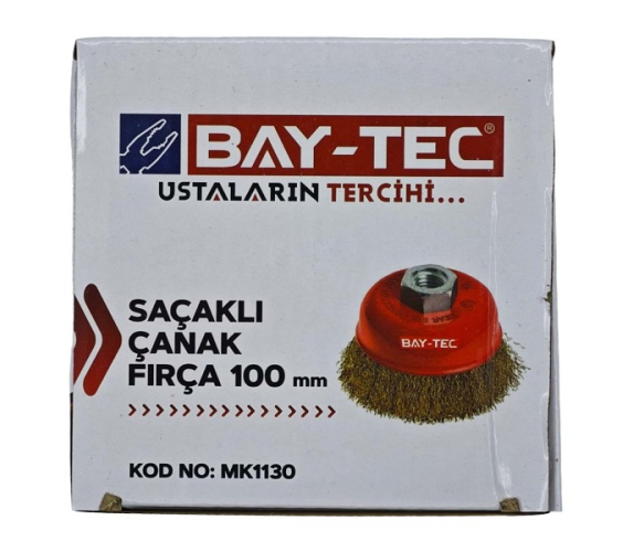 Bay-Tec MK-1130 Saçaklı Çanak Fırça 100 mm - 1