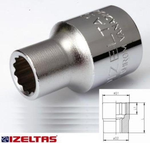 İzeltaş 1/2'' Oniki Köşe Lokma Anahtar 28 mm - 0