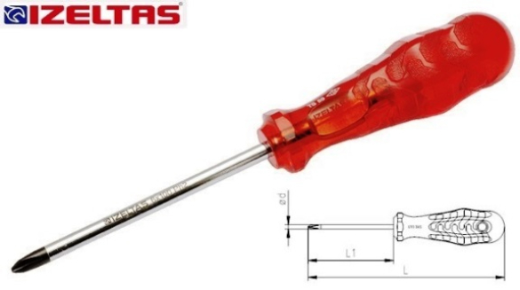 İzeltaş Kraft Seri Yıldız Uçlu Tornavida 6x150 mm - 0
