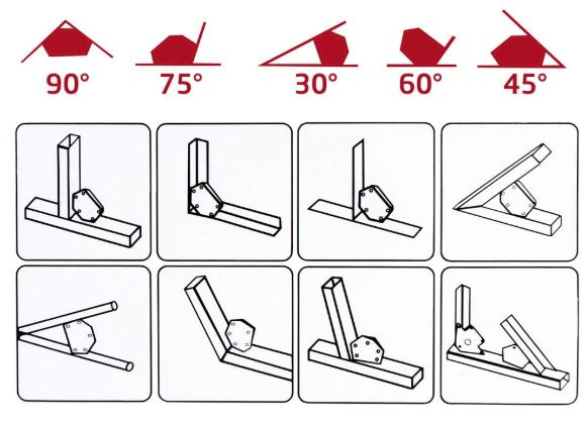 Mercure MC-935 Manyetik Beş Açılı Kaynak Tutucu Mıknatıs Gönye - 3