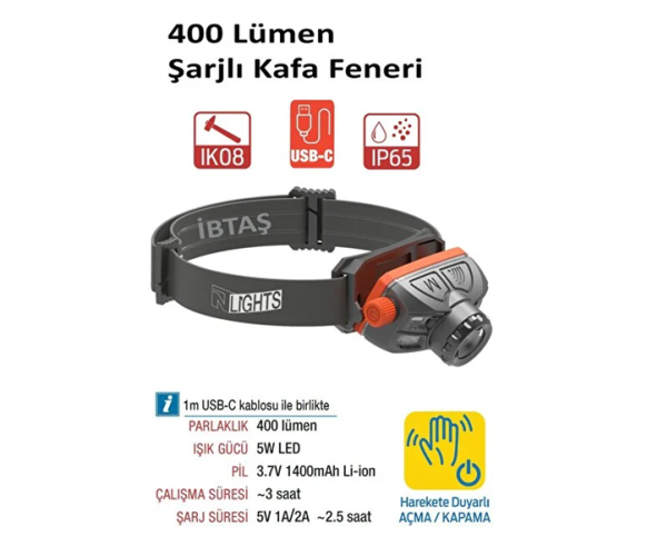 Nt Lights NTLH3007 Kafa Feneri 400 Lümen - 1
