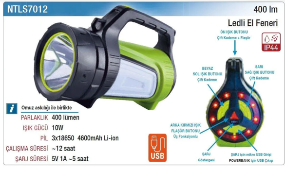 Nt Lights NTLS7012 El Feneri 400 Lümen - 3
